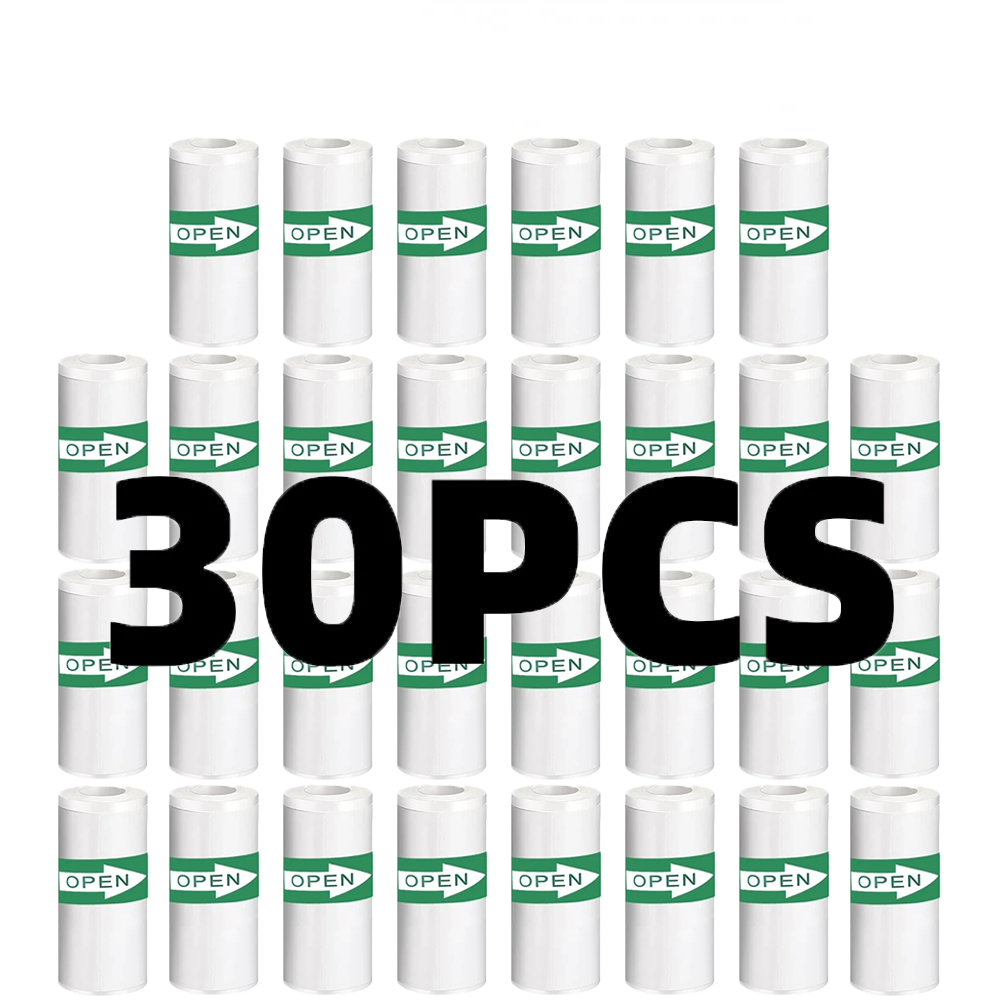 Heat Transfer Vinyl Roll - 30 rulo 57*25mm Termal Kağıt Beyaz