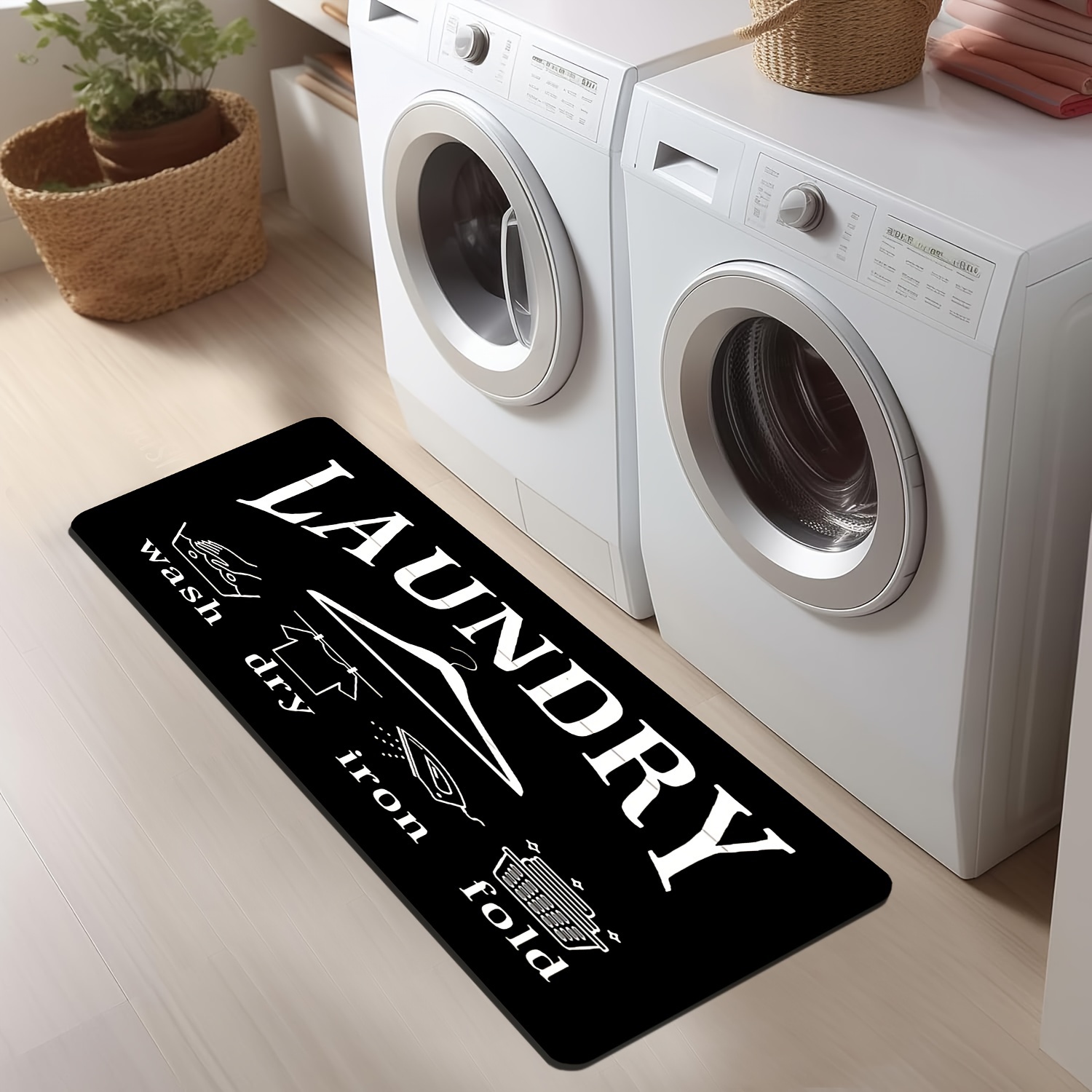 Commercial Printing Icon - Minimal Beyaz Çamaşırhane Simgesi Harfli Baskı