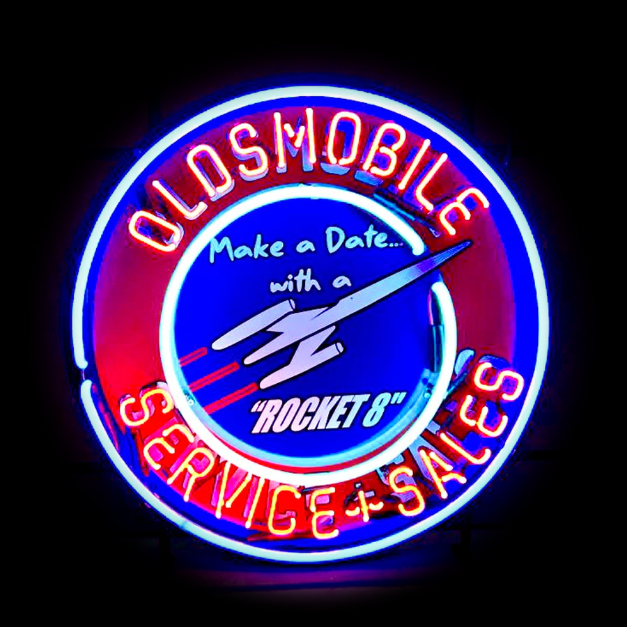 Commercial Printing Icon - Rocket Diner Oldsmobile Neon Tabela Benzin