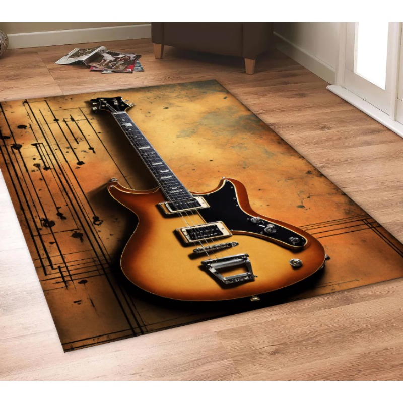 Gitar Baskılı Müzik Temalı Hal - Commercial Printing Icon incelemesi ve fiyatı
