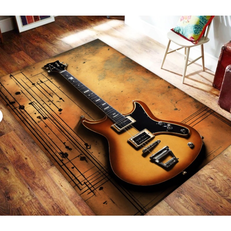 Gitar Baskılı Müzik Temalı Hal - Commercial Printing Icon incelemesi ve fiyatı