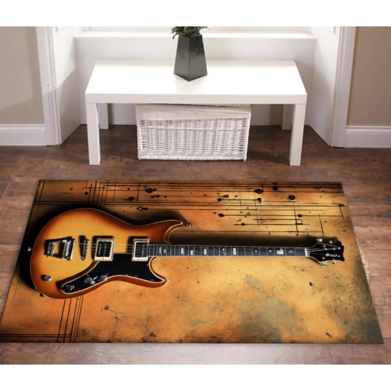 Gitar Baskılı Müzik Temalı Hal - Commercial Printing Icon incelemesi ve fiyatı